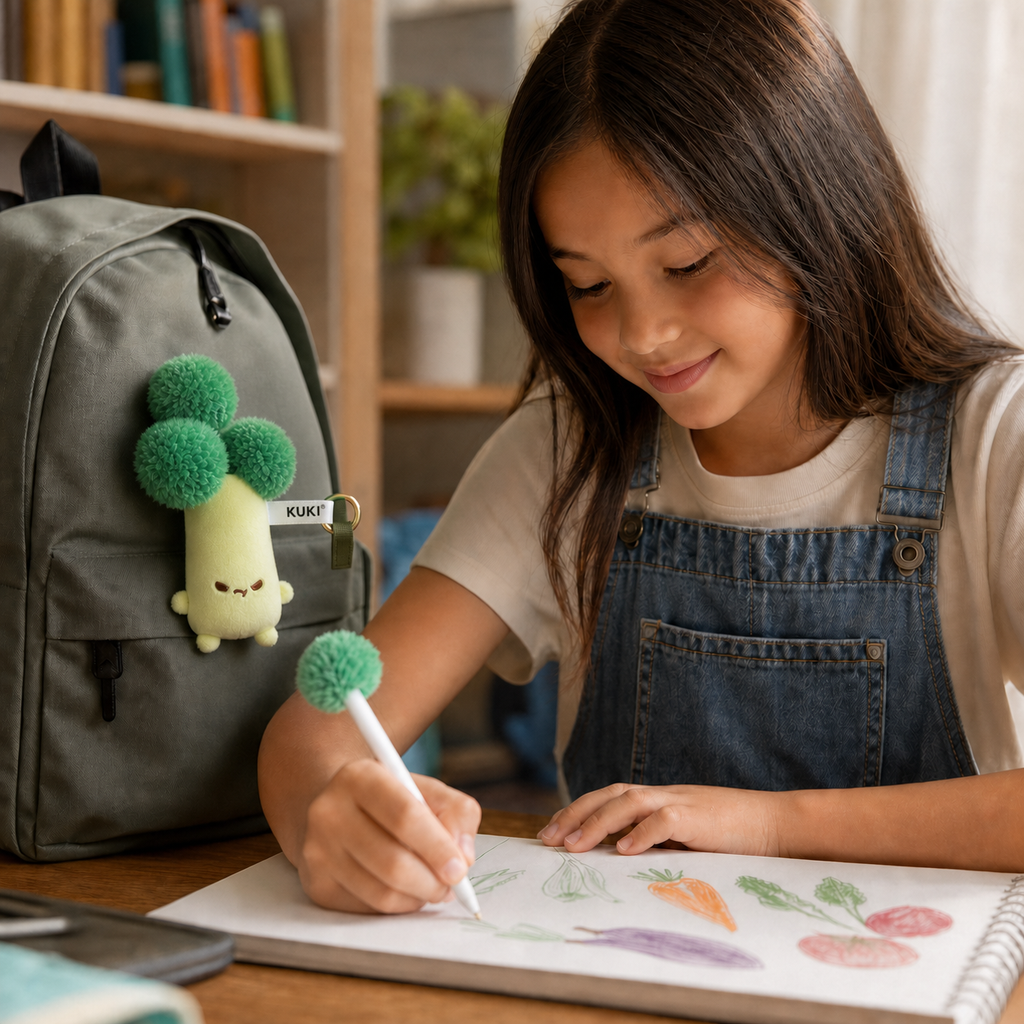 FEELZiES™ × KUKI Animal Plush Bag Charm with Hidden Pen