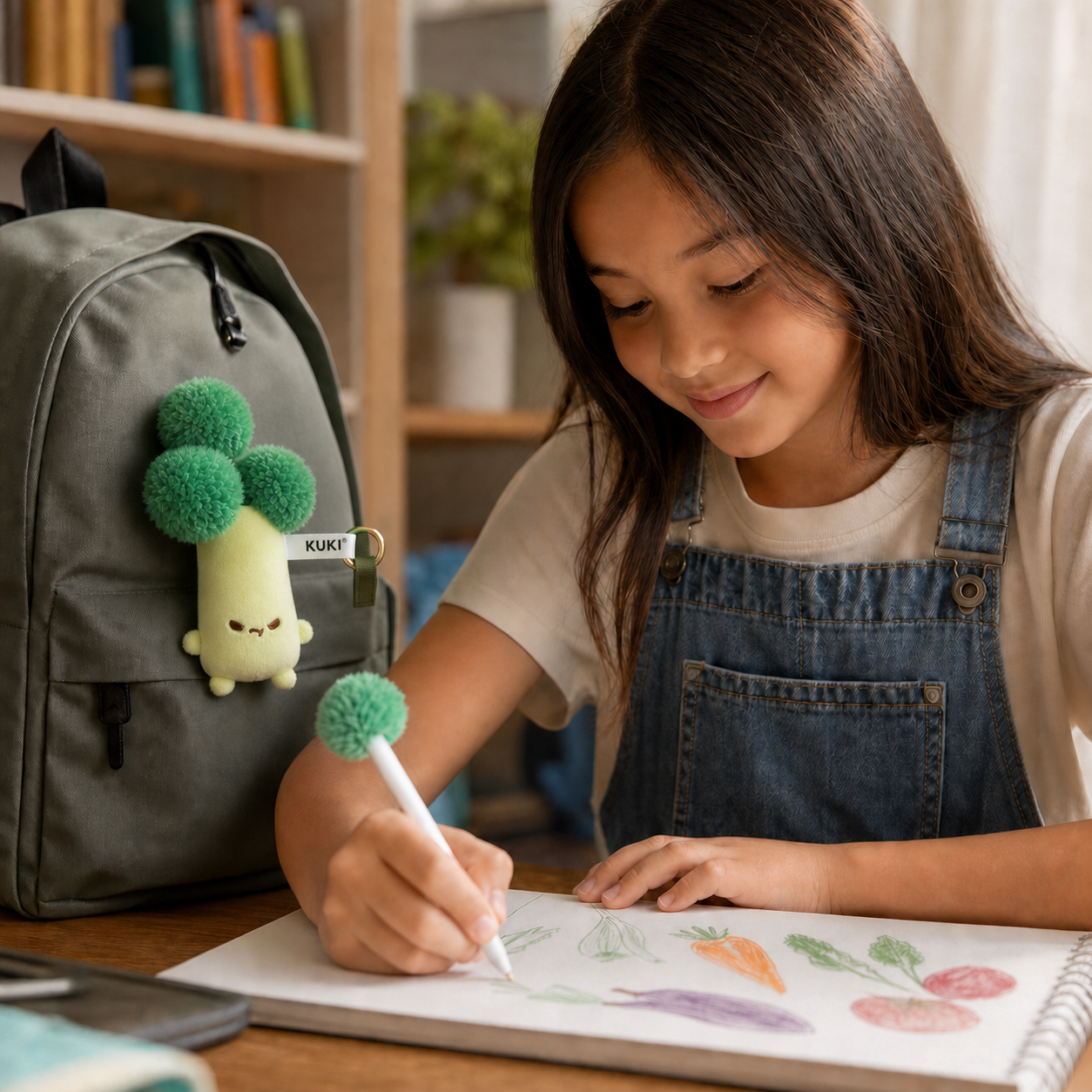 FEELZiES™ × KUKI Animal Plush Bag Charm with Hidden Pen