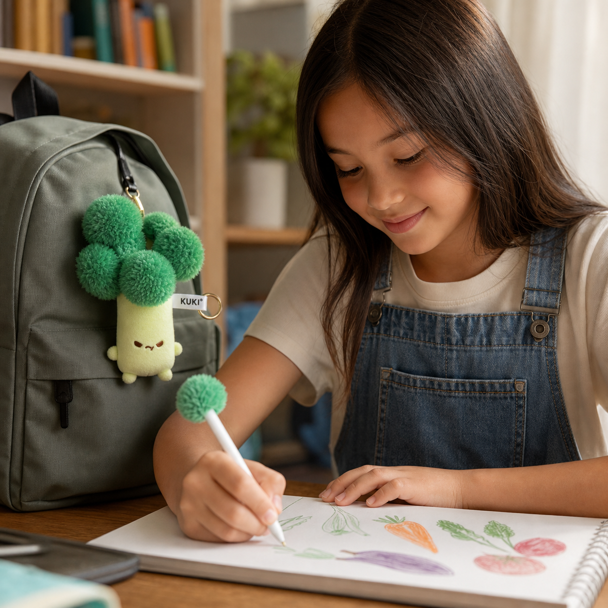 FEELZiES™ × KUKI Food Plush Bag Charm with Hidden Pen