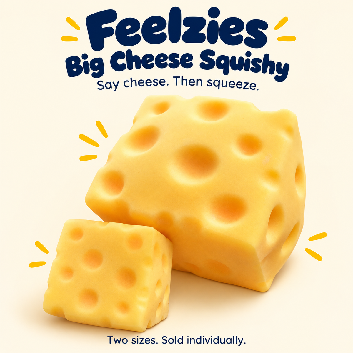 Feelzies Big Cheese Squishy branded studio hero