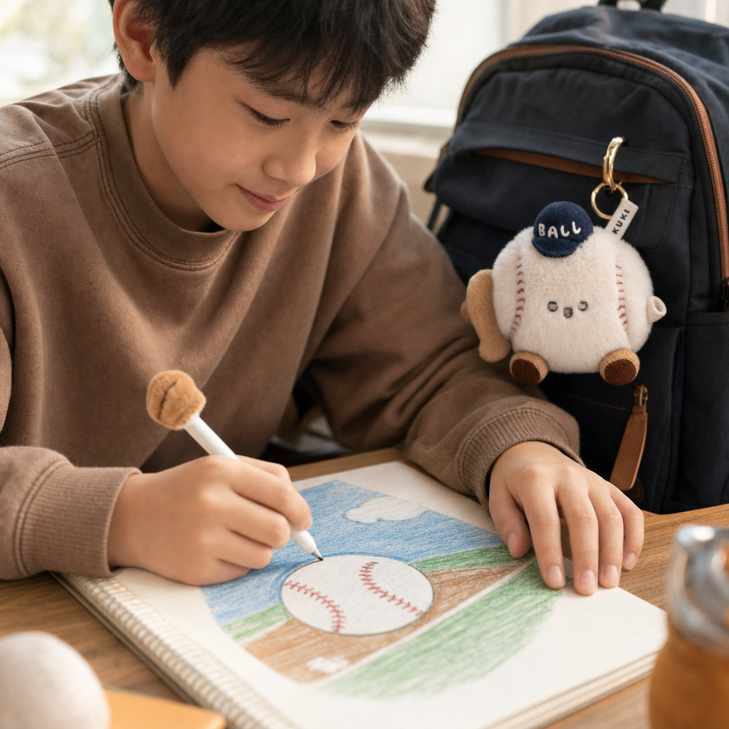FEELZiES™ × KUKI Sports Plush Bag Charm with Hidden Pen